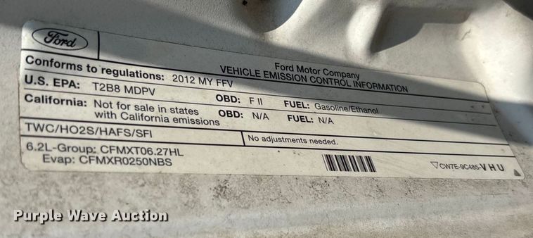 image for item EV3317 2012 Ford F250 Super Duty Extended Cab Utility Bed Pickup