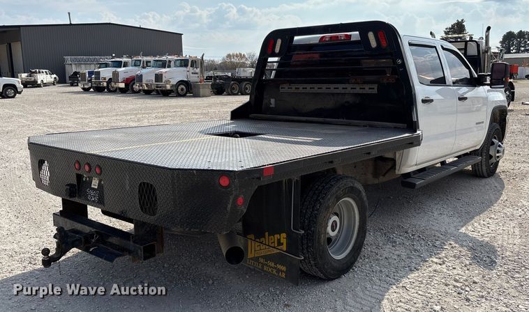 image for item EV3318 2015 GMC Sierra 3500 Crew Cab flatbed pickup truck