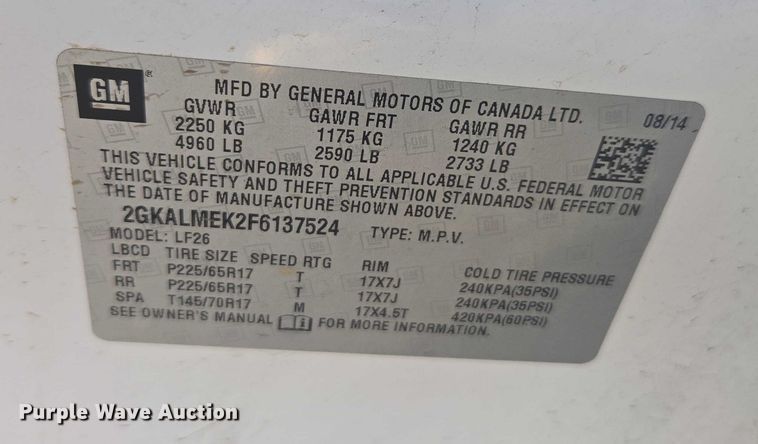 image for item EV5491 2015 GMC Terrain SUV