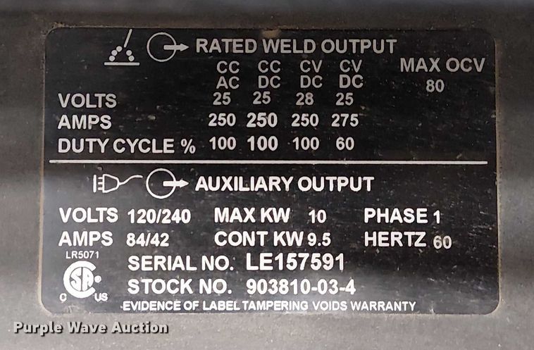 image for item FB4524 Miller Bobcat 250 welder