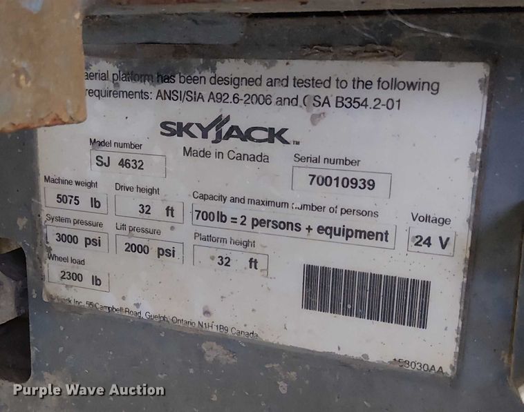 image for item FB4526 SkyJack SJIII 4632 scissor lift