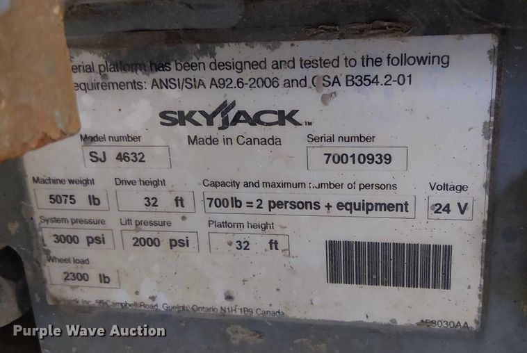 image for item FB4526 SkyJack SJIII 4632 scissor lift