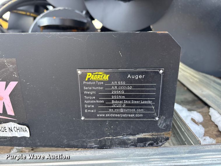 image for item FG1517 Pabreak AR 650 skid steer auger bucket
