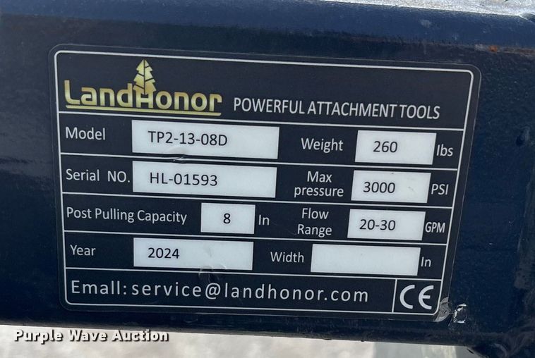 image for item FG1519 Land honor TP2–13–08D skid steer tree puller