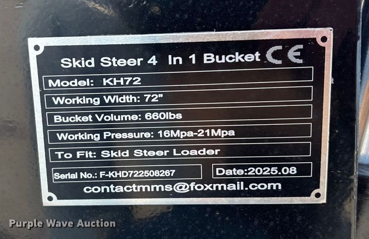 image for item FG1524 GIYI KH72 skid steer four-in-one bucket