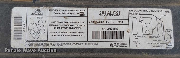 image for item FK0537 1998 Chevrolet K1500 pickup truck