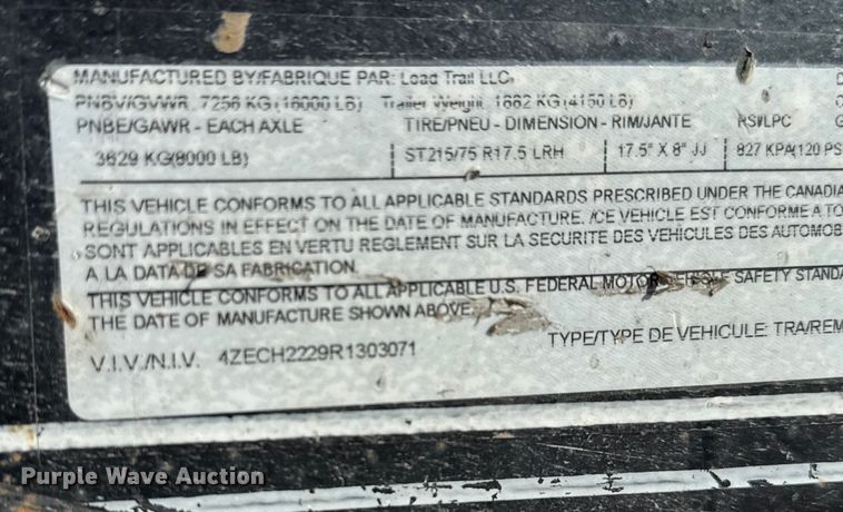 image for item FK0567 2024 Load Trail utility trailer