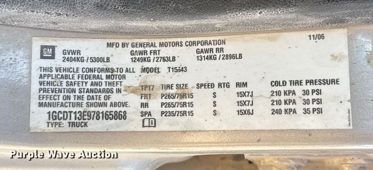 image for item FK0606 2007 Chevrolet Colorado  Crew Cab pickup truck