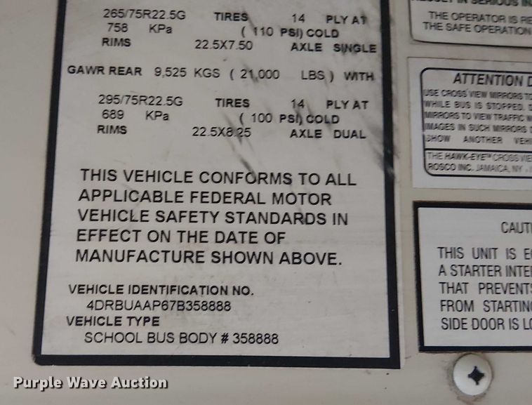 image for item FK0690 2007 IC PB105 school bus