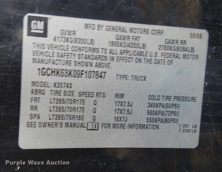 image for item FK0703 2009 Chevrolet Silverado 2500HD Crew Cab pickup truck