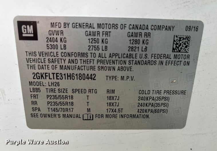 image for item FK1011 2017 GMC Terrain SUV