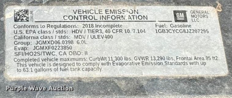 image for item GH9351 2018 Chevrolet Silverado 3500HD utility bed pickup truck