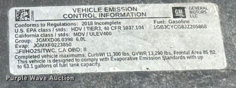 image for item GH9354 2018 Chevrolet Silverado 3500HD utility bed pickup truck