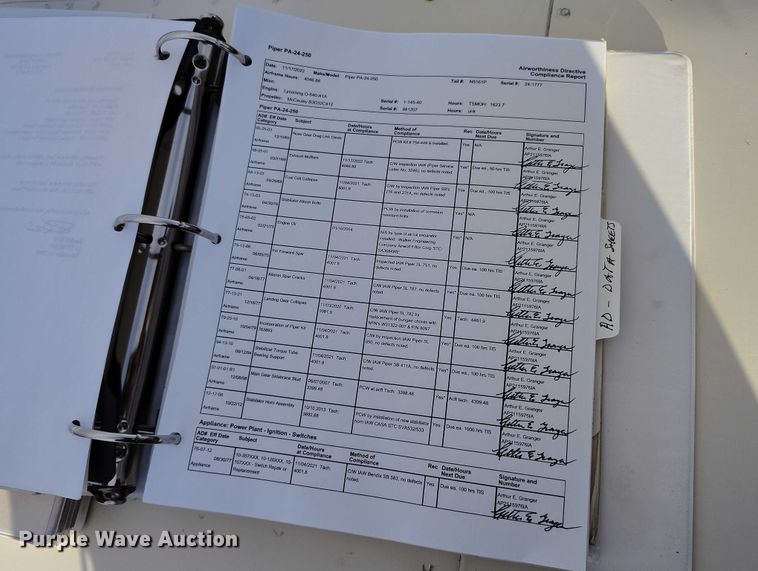 image for item IH9346 1958 Piper Comanche 250 airplane