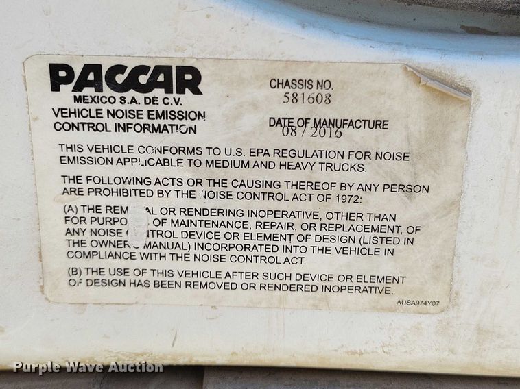 image for item IP9745 2017 Kenworth K370 refuse truck