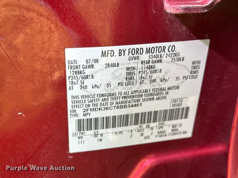 image for item NA9835 2008 Ford Edge SE SUV