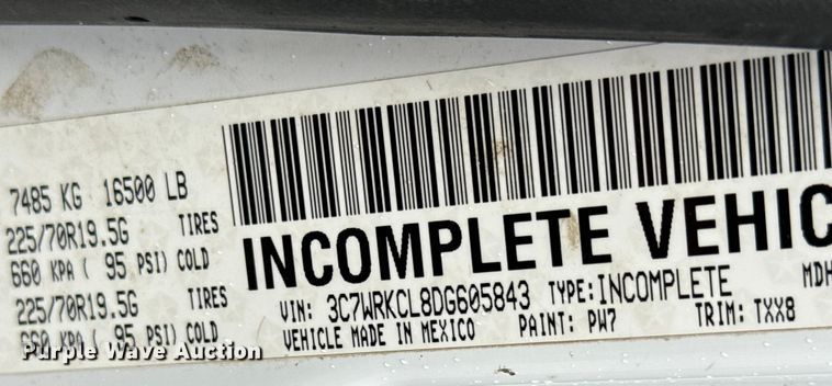 image for item NA9976 2013 RAM 4500 truck cab and chassis