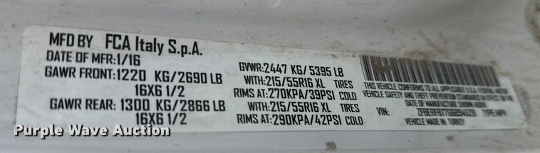 image for item NA9978 2016 RAM Promaster City van