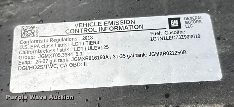 image for item NA9980 2018 GMC Sierra 1500 pickup truck