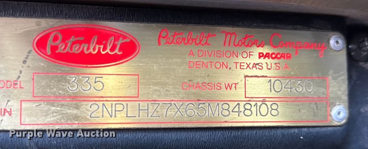 image for item NB9001 2005 Peterbilt 335 dump flatbed truck