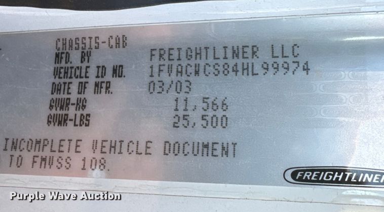 image for item NB9002 2004 Freightliner Business Class M2 box truck