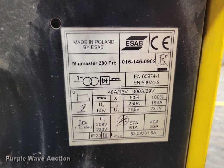 image for item NO9779 ESAB Migmaster 280 Pro welder