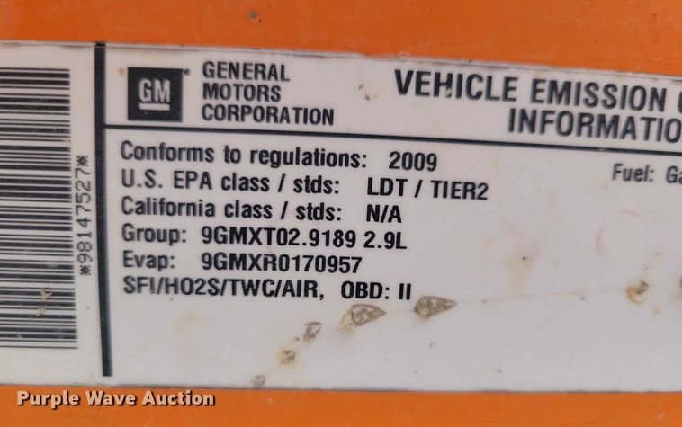 image for item NO9787 2009 Chevrolet Colorado Ext. Cab pickup truck