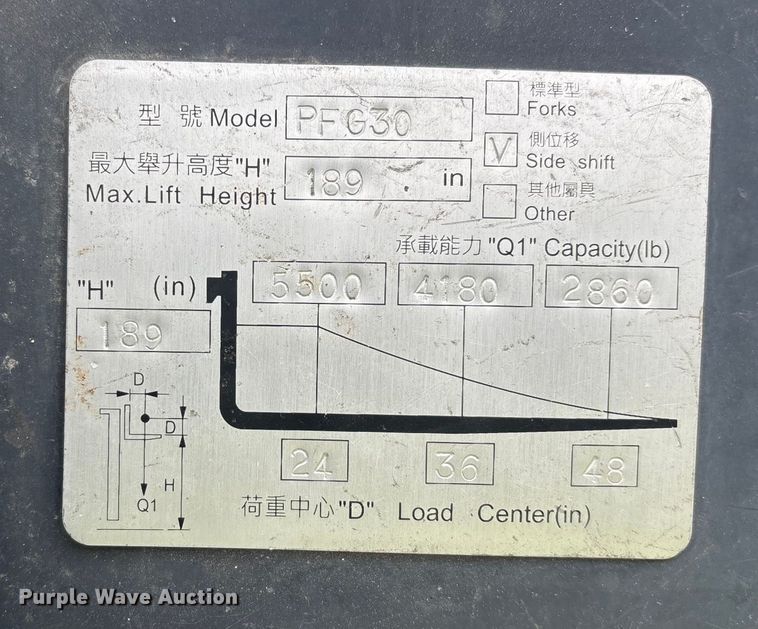 image for item YA1013 Tailift PFG30 forklift