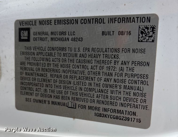 image for item YA1187 2016 Chevrolet Silverado 3500HD flatbed pickup truck