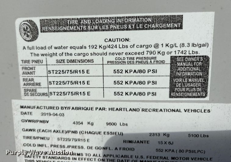 image for item YA1609 2020 Heartland  Wilderness camper