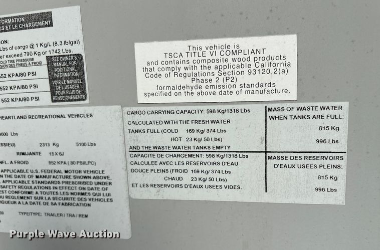 image for item YA1609 2020 Heartland  Wilderness camper