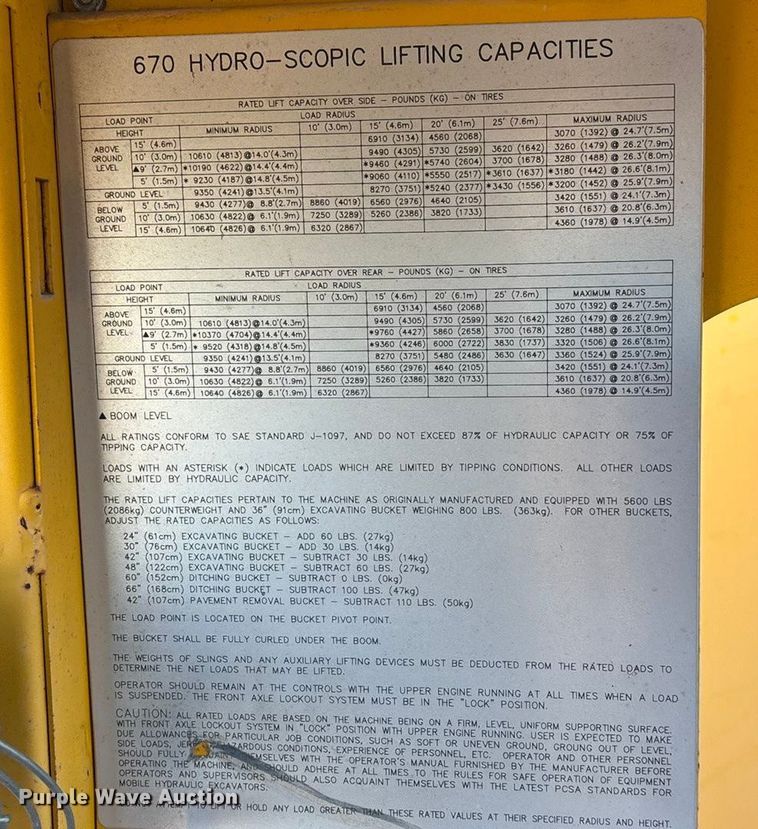 image for item DK0116 Badger 670 Hydro-Scopic wheeled excavator