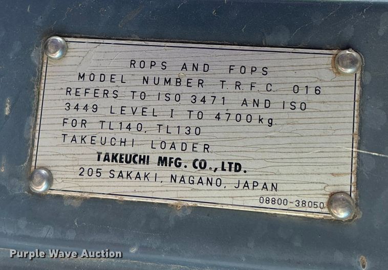 image for item DK0130 2008 Takeuchi TL140 tracked skid steer loader