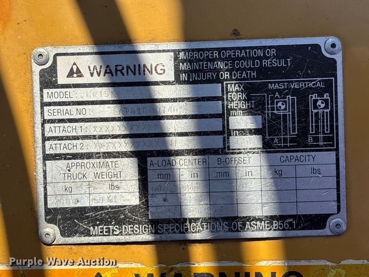 image for item DK0155 Caterpillar C15K forklift