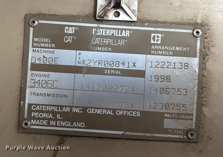 image for item DK0211 1998 Caterpillar D400 E articulated haul truck