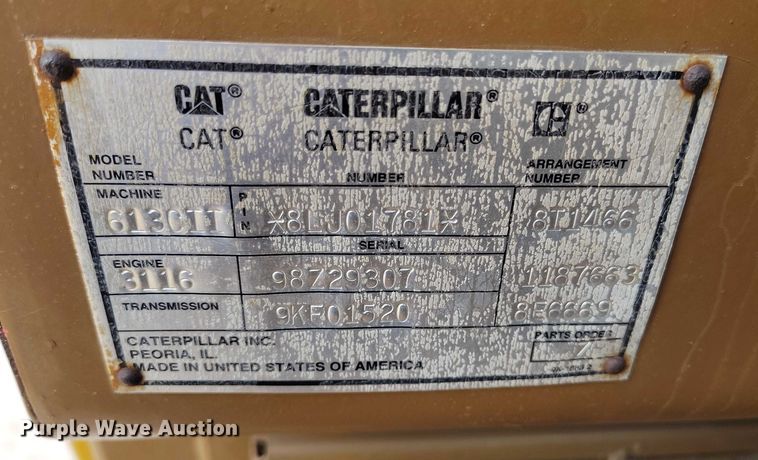 image for item DP5146 1998 Caterpillar 613C Series II elevating scraper