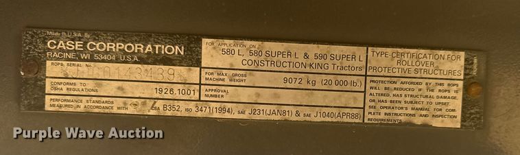 image for item DQ4121 1997 Case 580L backhoe