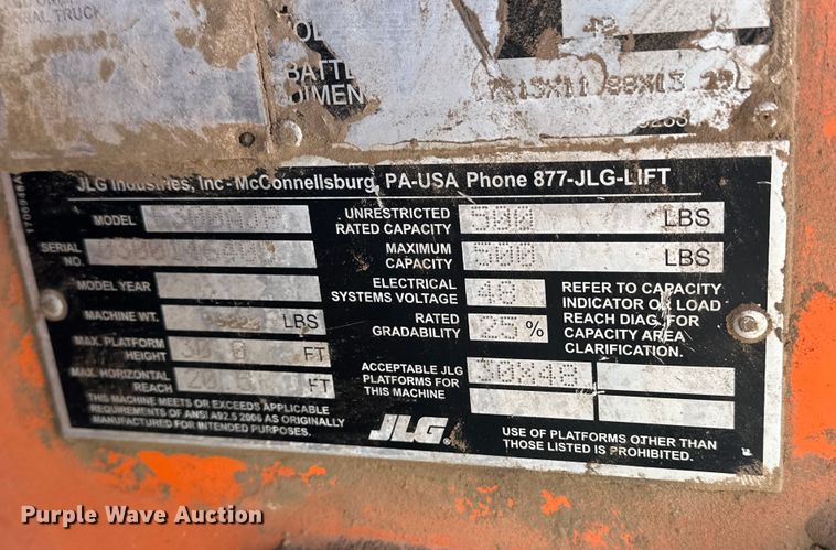 image for item DQ7716 JLG E300AJP boom lift