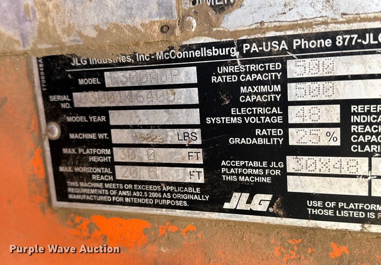 image for item DQ7716 JLG E300AJP boom lift