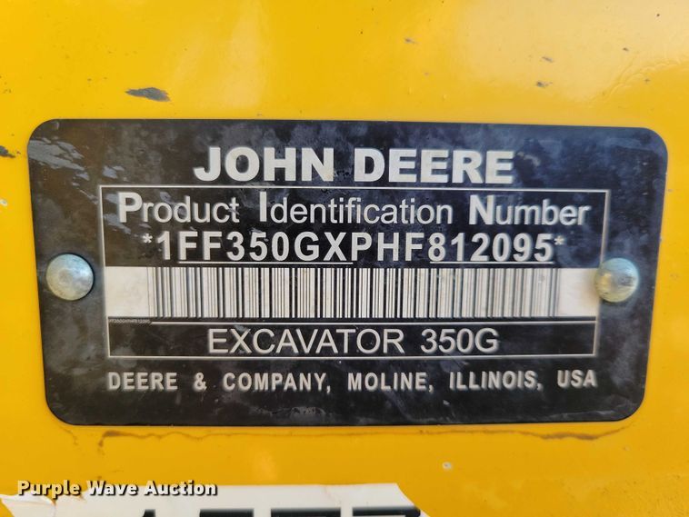 image for item DR3989 2017 John Deere 350G LC excavator