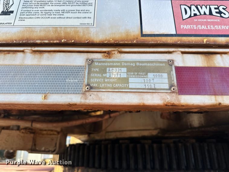 image for item DT6428 1990 Mannesmann Demag Baumaschinen AC335 crane