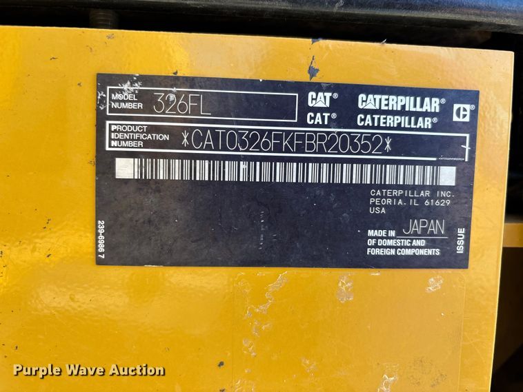 image for item DU1438 2018 Caterpillar 326F L long reach excavator
