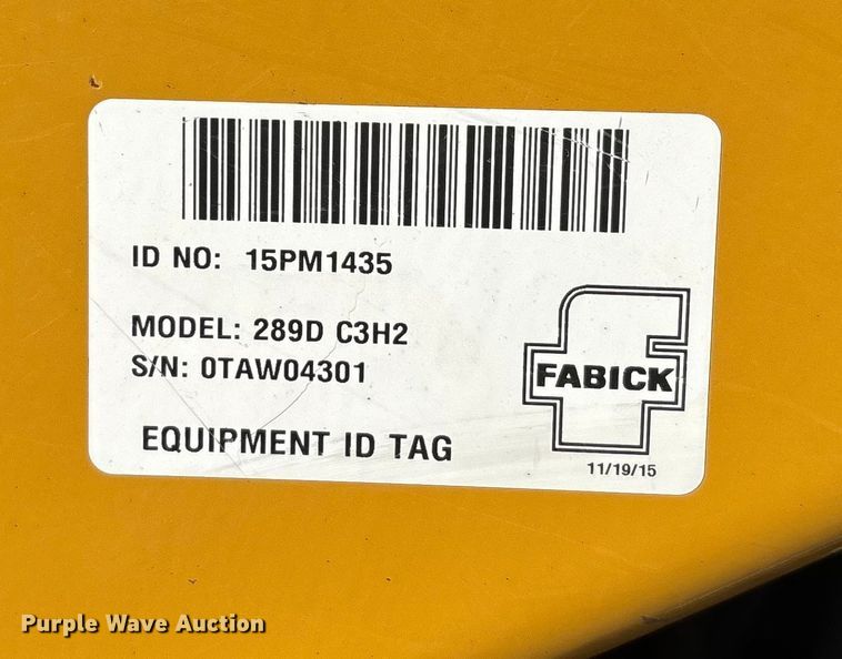 image for item DU1452 2016 Caterpillar 289D tracked skid steer loader