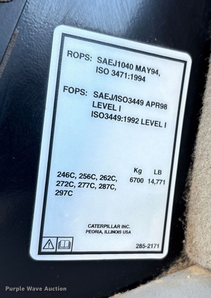 image for item DU1453 2008 Caterpillar 289C tracked skid steer loader