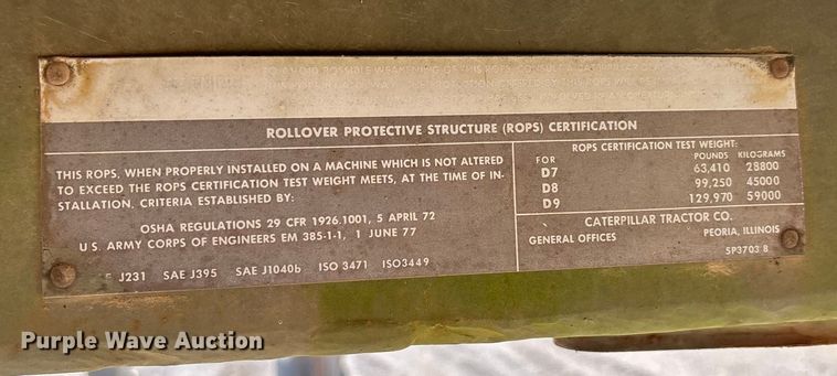 image for item DU1463 1984 Caterpillar D7G dozer