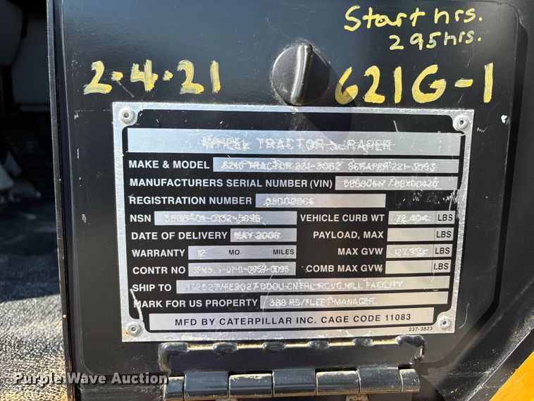 image for item DU1466 2009 Caterpillar 621G scraper