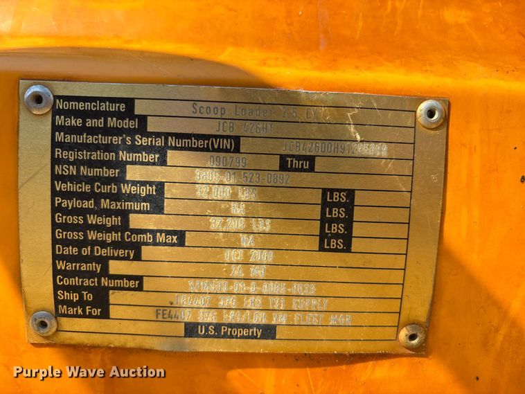 image for item DU1468 2009 JCB 426HT wheel loader