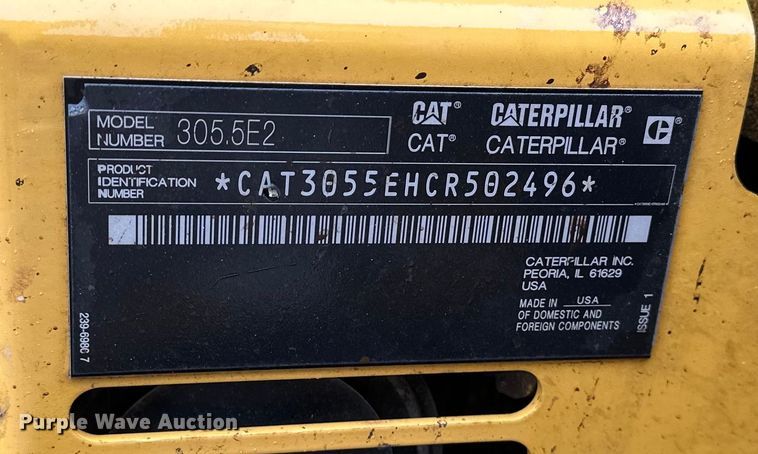 image for item DV0750 2016 Caterpillar 305.5E2  mini excavator