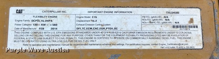 image for item DW7250 2014 Caterpillar 740B articulated haul truck