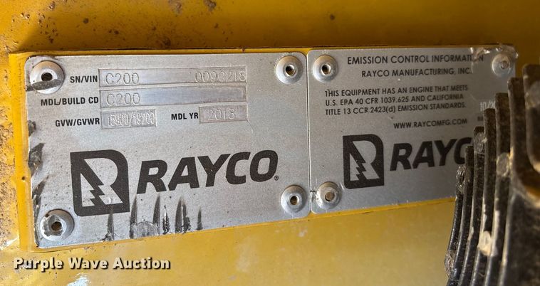 image for item DW7262 2018 Rayco C200 mulcher